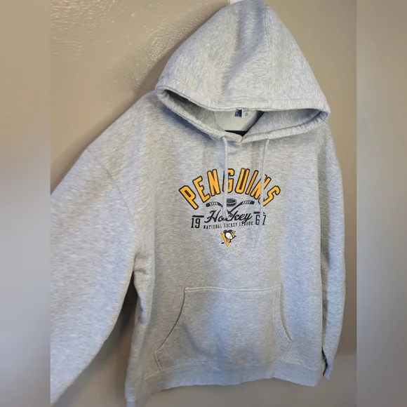 Gray Pittsburgh Penguins Hockey Hoodie - Picture 6 of 10